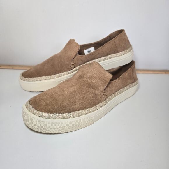 TOMS Sunset Toffee Suede Women's‎ Tan Slip-On Espadrille Sneakers Size 8 - Picture 4 of 11